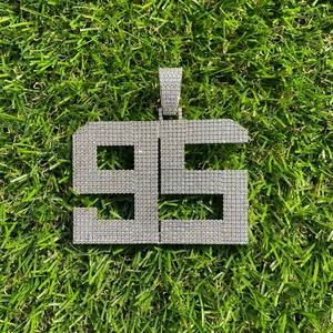 Joyería Hip Hop de Lujo, Colgante con Número de Moissanita VVS Certificada por IGI, Plata de Ley 925, Collar Personalizado Unisex - Product Image 3