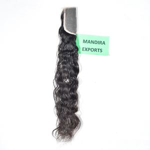 100% Virgen Natural templo indio cabello humano vendedor de onda profunda suelta 4*4 Cierre crudo y procesamiento químico gratis - Product Image 1