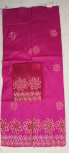 Atuendo Tradicional Nigeriano, Tela George Blanca con 2.5 Metros de Tela de Encaje + 2.5 Metros de Tela de Seda Tafetán y 1.5 Metros de Blusa de Tela - Product Image 6