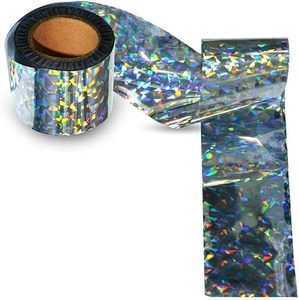 Holographic Bird Scare Reflective Tape Crack Ice Pattern Silver Anti-Bird Repellent Deterrent for Garden Farm Crop Protection - Product Image 1