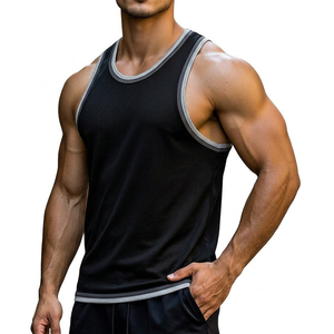 Custom Wholesale Price Men's Muscle Tank Top Quick Dry Fitness Singlet Breathable Athletic Training Vest Custom <b>Logo</b> Tank Tops - Product Image 1