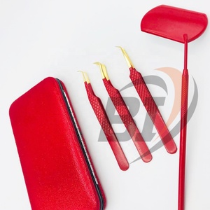 Pinzas de extensión de pestañas de volumen profesional etiqueta personalizada oro rosa Acero sostenible punta puntiaguda herramienta de belleza inoxidable - Product Image 1