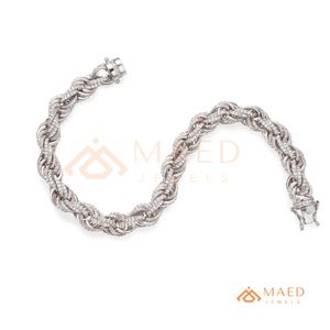 Silver <b>Rope</b> Link <b>Bracelet</b> Moissanite Fine Chain Link <b>Bracelet</b> Fashion Jewelry Daily Wear Gift Style Miami Chicago Buyers - Product Image 6