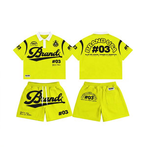 Ensemble chemise et short pour homme, marque privée 2026, vêtements décontractés d'été, tenue en coton tricoté respirant - Product Image 3