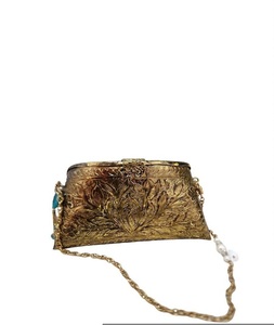 F S INTERNATIONAL Kundan Brass <b>Mini</b> Clutch Gold-Plated Traditional Fashion Evening Use with Diamonds and Buckle Closure - Product Image 1