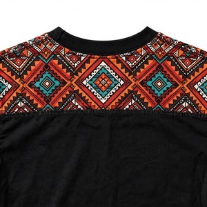 Camiseta Personalizada con Estampado Tribal Azteca Negro, Camiseta de Algodón para Hombre, Estilo Urbano, Diseño Geométrico, Fabricación OEM, Venta al Por Mayor - Product Image 6