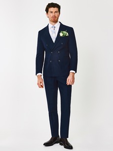 Costume sur mesure MTM grande taille 2 pièces pour homme en tissu TR, veste et pantalon, vente en gros, simple boutonnage, vêtements élégants pour adultes, costumes d'affaires - Product Image 1