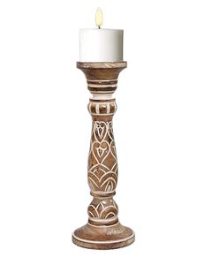 Handcrafted Wooden Pillar <b>Candle</b> Stand <b>set</b> for Christmas Decor Elegant Wood <b>Candle</b> Holders Lanterns for Living Room - Product Image 4