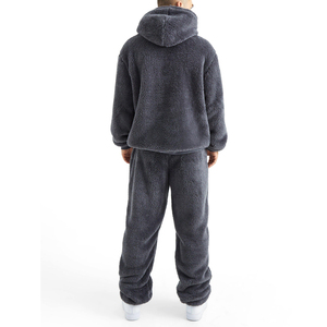 Sweat à capuche Sherpa confortable pour hommes et pantalon de survêtement d'hiver unisexe Active Bottoms Survêtement respirant écologique personnalisable - Product Image 3