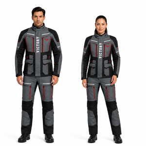 Conjunto de Chaqueta y Pantalón de Motociclismo Textil 2026, Impermeable, para Turismo, Traje de Protección para Motocicleta, Color Gris y Negro - Product Image 1