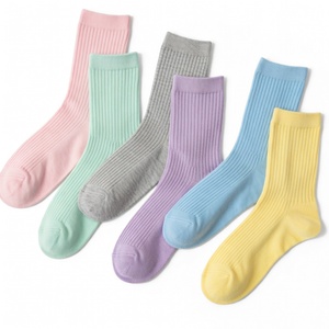 Women's Casual Printed <b>Socks</b> Spring/Autumn Crew Length Double-Needle Combed Cotton Spandex Warm - Product Image 1