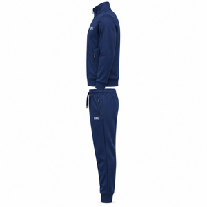 Conjunto Deportivo para Hombre, Chaqueta con Cierre Completo y Pantalones, Color Azul Marino Sólido, Transpirable, Casual, Corte Regular para Otoño - Product Image 5