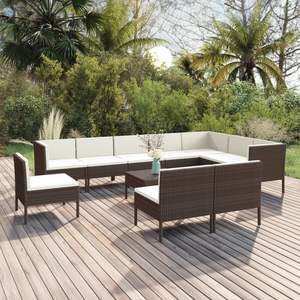 Ensemble de salon de jardin modulaire en rotin PE brun, 10+ places, mobilier d'extérieur, design contemporain - Product Image 1