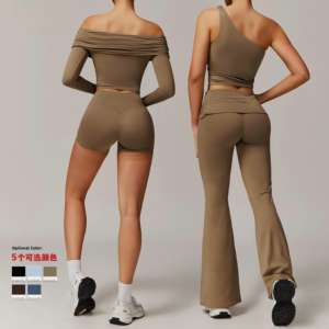 Ensemble de yoga brossé pour femmes - Tenue de yoga confortable et polyvalente pour la course à pied, la salle de sport et les activités de fitness - Product Image 2