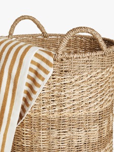 Woven Seagrass Round Laundry <b>Basket</b> Natural Handmade <b>Storage</b> <b>Basket</b> Wholesale eco-friendly Made in Vietnam - Product Image 3