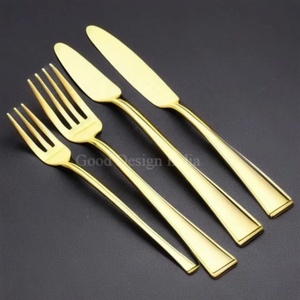 Ensemble de couverts polonais miroir en acier inoxydable 18/10 de haute qualité ensembles de couverts en or mat pour la location de mariage et l'hôtel de luxe - Product Image 2