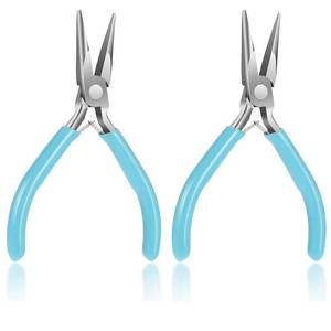 2 Pack Stainless Steel Needle Nose <b>Pliers</b> for Jewelry Making 4-5 Inch <b>Small</b> Chain Nose Craft <b>Pliers</b> - Product Image 1