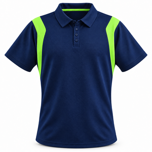 Customized Logo Mens Staff Uniforms <b>Polo</b> <b>Shirt</b> Contrast Panels Pique Fabric Short Sleeve Service Crew Professional Work Clothing - Product Image 1