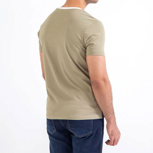 T-shirts pour hommes coupe classique en gros – Col rond, unis, vierges, en coton biologique, décontractés – En solde - Product Image 2