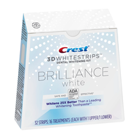 Tiras Blanqueadoras de Dientes 3D Brilliance White de Polietileno Flexible para Uso Doméstico, Fáciles y Rápidas, para Adultos, Eliminan Manchas, Compatibles con 3M US