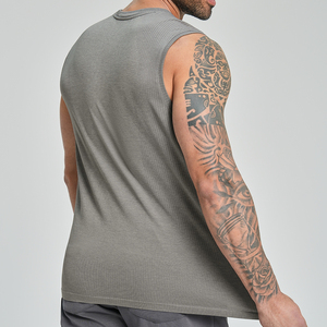 <b>Men's</b> Fitness <b>Vest</b> <b>Stringers</b> Gym Wear Tank Top Singlet Elastic Breathable and Quick-Drying 100% Cotton Sleeveless - Product Image 1