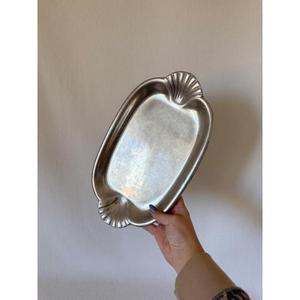 Decorative <b>Shell</b> Tray For Fruits Snacks Cookie Home Decor Silver Tray & Dish High Quality Metal Trays For Serving Cafe Party Use - Product Image 1