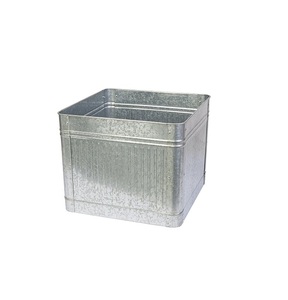 Square Shape Galvanized Metal Planter <b>Container</b> for Garden Flower Planters Outdoor Decorative Use Rustic Style Durable Finish - Product Image 1
