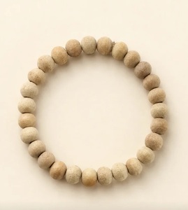 Bracelet minimaliste en bois de Tulsi naturel, vente en gros, bracelet extensible perlé en bois de basilic sacré, bijou de méditation yoga Mala - Product Image 5
