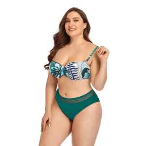 Conjunto de Bikini a cuadros de talla grande para mujer, traje de baño de estilo Retro dulce, ropa de playa con patrón a cuadros clásico para picnics de verano - Product Image 3