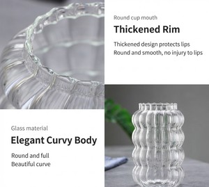 Gobelets en verre transparent réutilisables et mignons pour l'hôtellerie – Vaisselle tendance pour le commerce social et vase décoratif – Vente en gros - Product Image 4