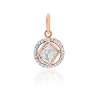 <b>Solid</b> 18K <b>Gold</b> CZ Diamond Charm <b>Pendant</b> for Women Luxury Party Wear Regular Size SGL Certified Elegant Fine Jewelry Gift - Product Image 6