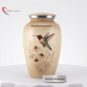 Wholesale Custom Handcrafted Hummingbird Metal Cremation Urn For Human Ashes <b>Memorial</b> Funeral Decorative <b>Keepsake</b> Adult Urns Jar - Product Image 1