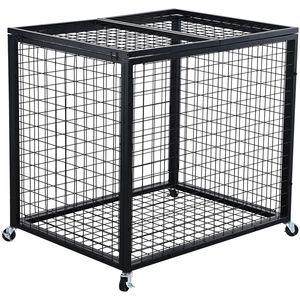 Chariot de rangement à double couvercle pour ballons de sport, en acier, pour intérieur et extérieur, organisateur de cage à basketball, support pour équipement sportif - Product Image 4