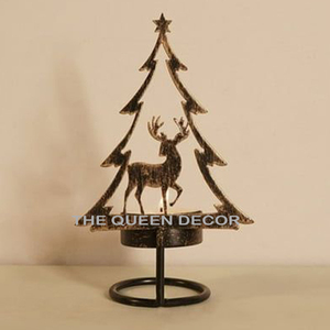 Rustic farmhouse style metal Christmas decorative candle holder distressed Blank Sublimation Christmas <b>Tea</b> <b>Lighting</b> Holder - Product Image 6