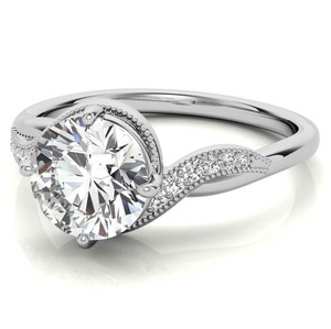 Moissanite <b>Solitaire</b> Engagement <b>Ring</b> 18K Gold Plated 925 Sterling <b>Silver</b> Prong Setting 7MM Third Party Certified Luxury Bridal - Product Image 3