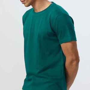 เสื้อยืดคอกลมแขนสั้นสีกรมท่าสำหรับผู้ชาย ทรงปกติ สวมใส่สบาย ผ้าถัก 100% คอตตอน ระบายอากาศได้ดี สีพื้น รุ่น X Sports City น้ำหนัก 220 กรัม - Product Image 2