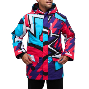 Chaqueta de Esquí Acolchada con Cierre, Impermeable, Transpirable y Resistente al Viento, para Adultos, con Estampado Geométrico Abstracto Vibrante, de Alto Rendimiento, para Invierno - Product Image 1