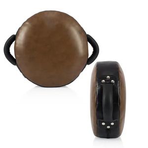 แผ่นรองรับการต่อยมวยหนังแท้คุณภาพสูงสั่งทำพิเศษ สีน้ำตาลดำ ขายดี พร้อมบริการ OEM ที่ดีที่สุด แผ่นรองเตะแบบวงกลม - Product Image 4