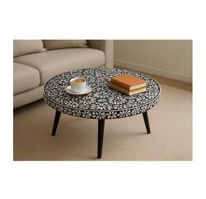 Mesa con Incrustaciones de Hueso de ILAHI, Diseño Moderno con Detalles de Ágata, Almacenamiento Portátil, Muebles para el Hogar - Product Image 3