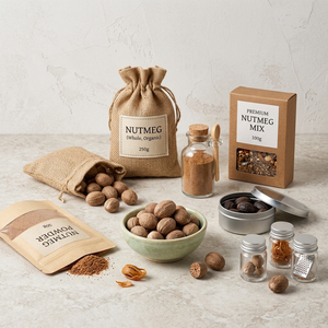 Noix de muscade entière séchée de qualité supérieure, 25 kg, origine Indonésie, arôme riche, épice culinaire, fournisseur d'exportation en vrac Global Agro Komoditi, Surabaya - Product Image 2