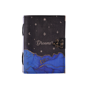 Dreamer Starry Night Lock <b>Diary</b> <b>A5</b> Cardboard Cover 100 Pages Handmade Journal Premium Vintage Notebook with Metal Lock for Dairy - Product Image 1