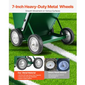 Marqueur de Ligne Sèche Réglable à 4 Roues, 2-4 Lignes, Craieur de Terrain, Capacité 50 lb, Poignée de Réglage en Caoutchouc pour Équipement de Terrains de Sport - Product Image 3