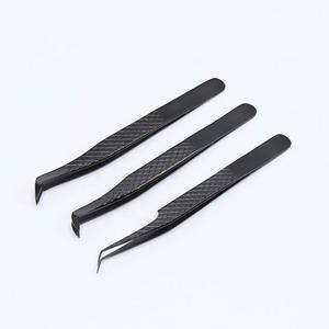 Pinzas de Acero Inoxidable de Color Negro para Extensión de Pestañas, Herramienta de Aislamiento con Punta Puntiaguda, Maquillaje, Arte de Uñas - Product Image 1