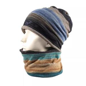 KATBROS INDUSTRIES Bonnet unisexe pour enfants, rayé, côtelé, à revers, respirant, imperméable, 100% polyester, broderie turquoise, décontracté - Product Image 2