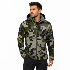Veste de chasse pour homme à manches longues, imperméable, coupe-vent, respirante, légère, col montant, fermeture éclair - Product Image 1