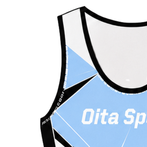 Combinaison de compétition de course à rames bleu clair, noir et blanc pour homme, sans manches, uniforme de performance, maillot de compétition personnalisé, vente en gros - Product Image 4