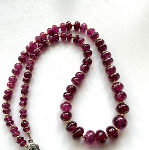 Collar de Turmalina Rubelita Natural de 163.00 Quilates, Joyería Fina Natural para la Elaboración de Joyas Finas, Cuentas de Piedras Preciosas - Product Image 1