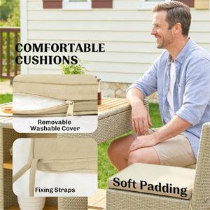 Set di Mobili da Esterno Marrone a 5 Pezzi con Bancone Bar, Include Tavoli e Sedie - Product Image 3