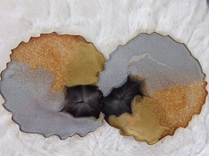 ที่รองแก้วเรซิ่นลายหินอ่อน สวยงาม สำหรับวางเครื่องดื่มบนโต๊ะอาหาร - Product Image 1