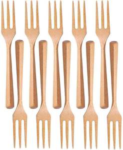 Nouvel ensemble de fourchettes en bois d'acacia 100 % naturel réutilisables, vente chaude, pour la maison, les fêtes et la table à manger - Product Image 2